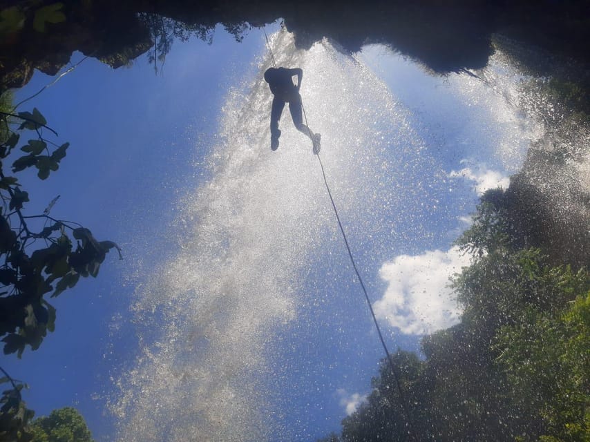 Anna: amazing water canyoning experience near Valencia - The core thrills: jumps, slides, and the 25-meter waterfall abseil