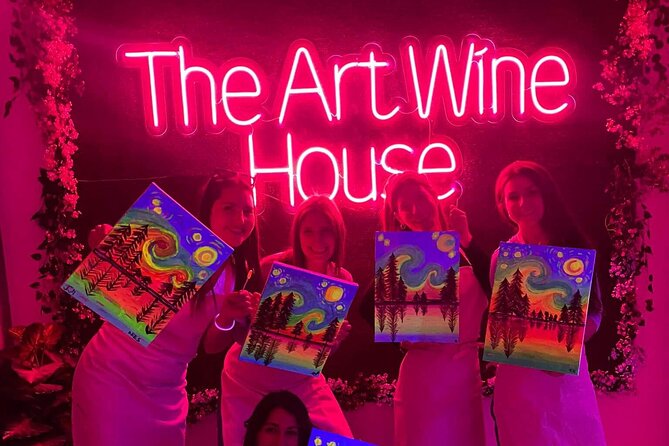 Paint a neon fluorescent picture while drinking unlimited wine - Why neon fluorescent wine painting feels so fun in Valencia