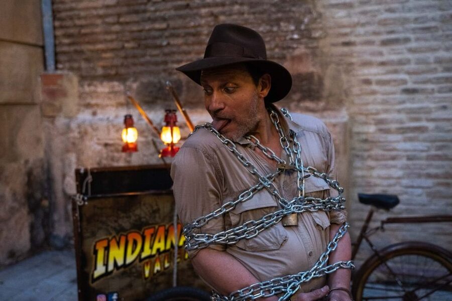 Valencia: 'Indiana Jones and the Holy Grail' Walking Tour - The Indy Performance Moments: Whip Tricks, Walking on Glass, and Fire Eating